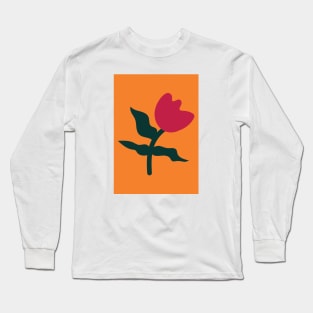 Vibrant Tulip Flower Illustration Long Sleeve T-Shirt